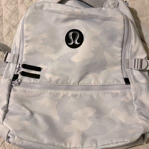 White camo New crew 22L Lululemon backpack